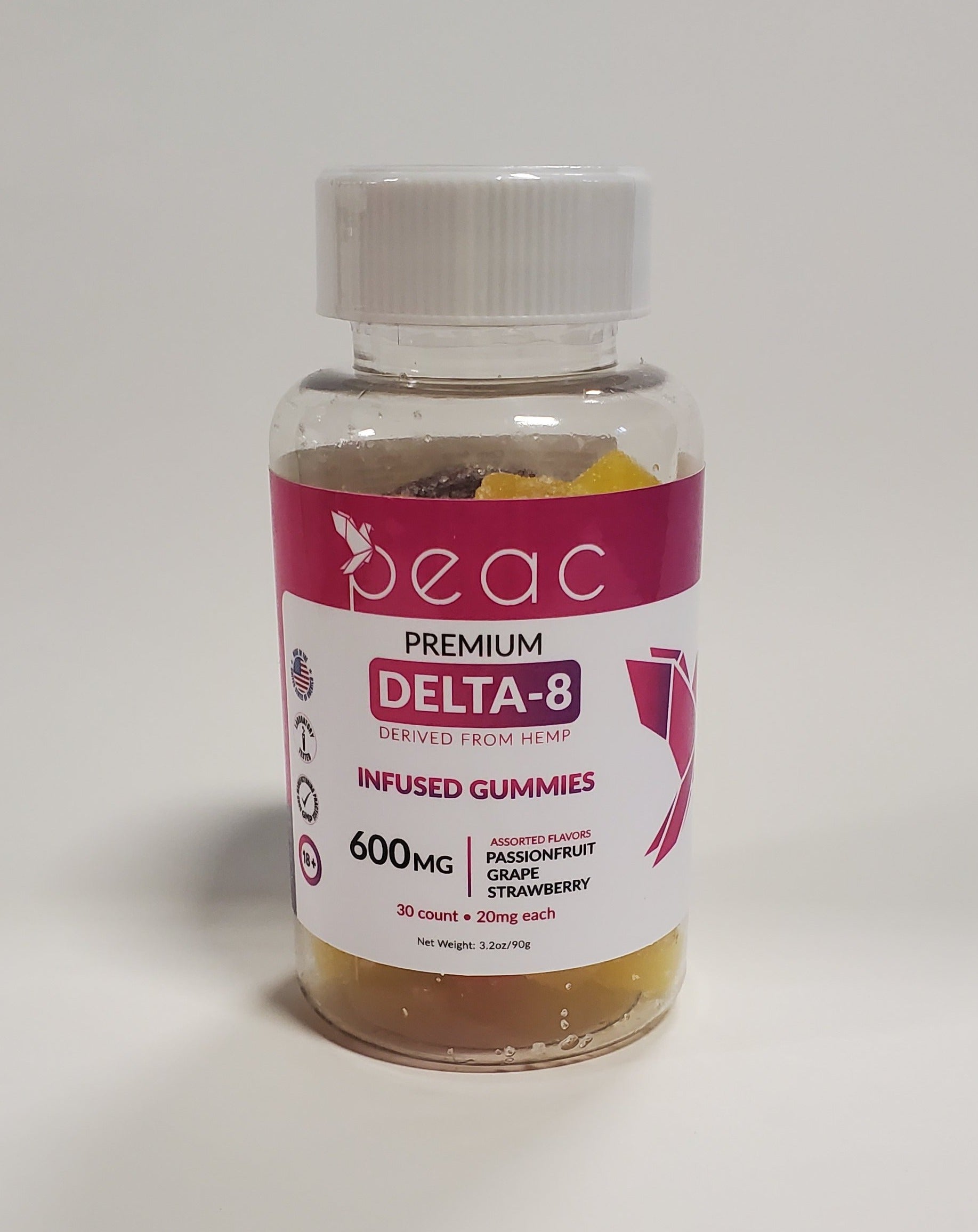 Premium Delta 8 Infused Gummies 600mg - Peac Wellness